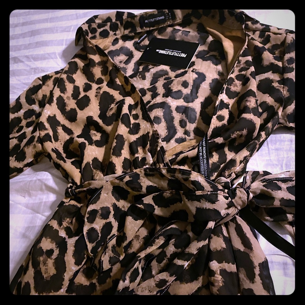 Long sleeve printed mini dress